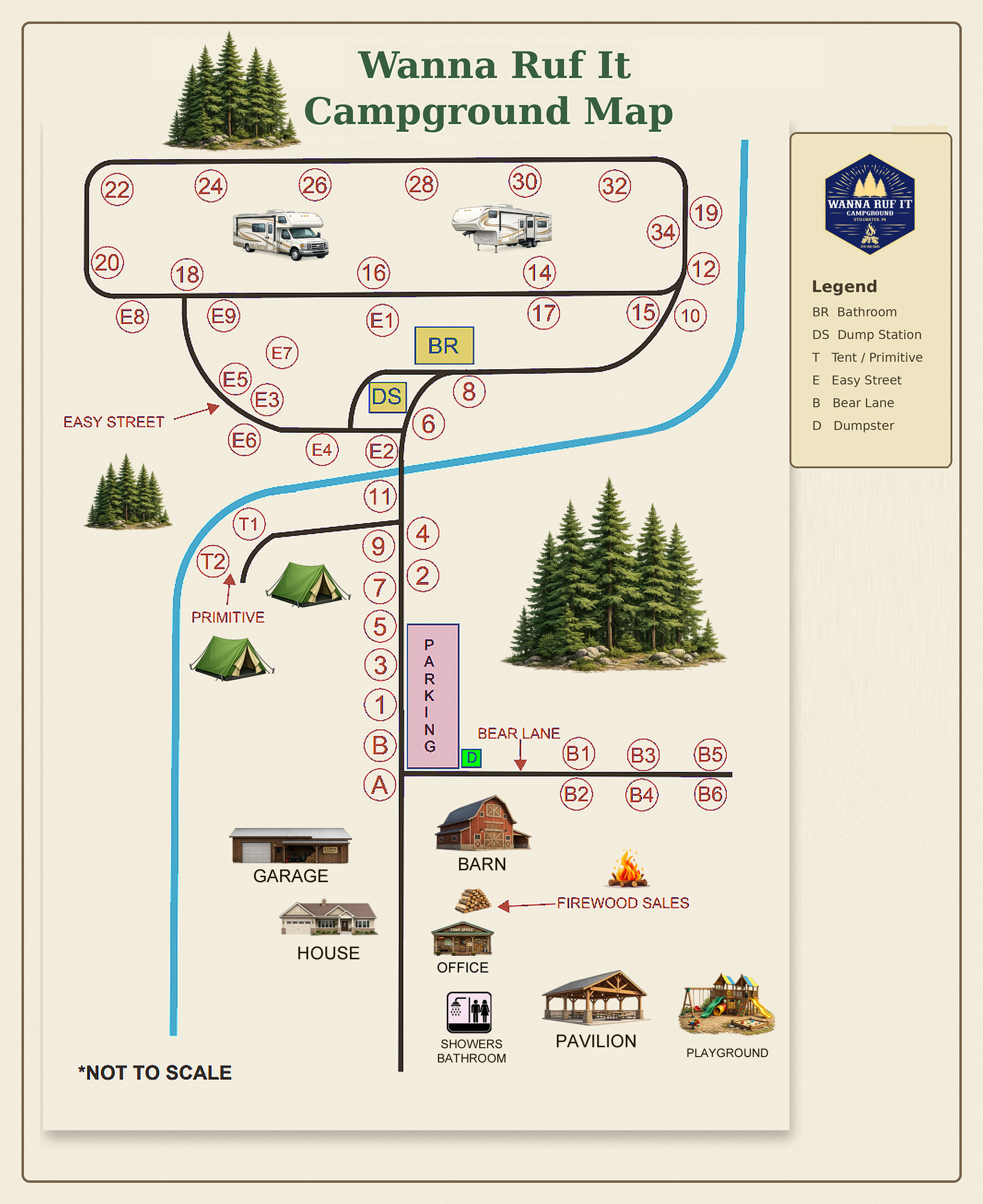 Wanna Ruf It Campground Map